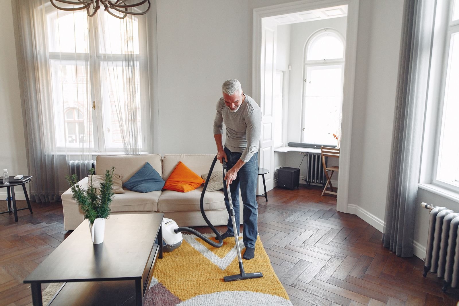 Domestic cleaning in a Manchester home