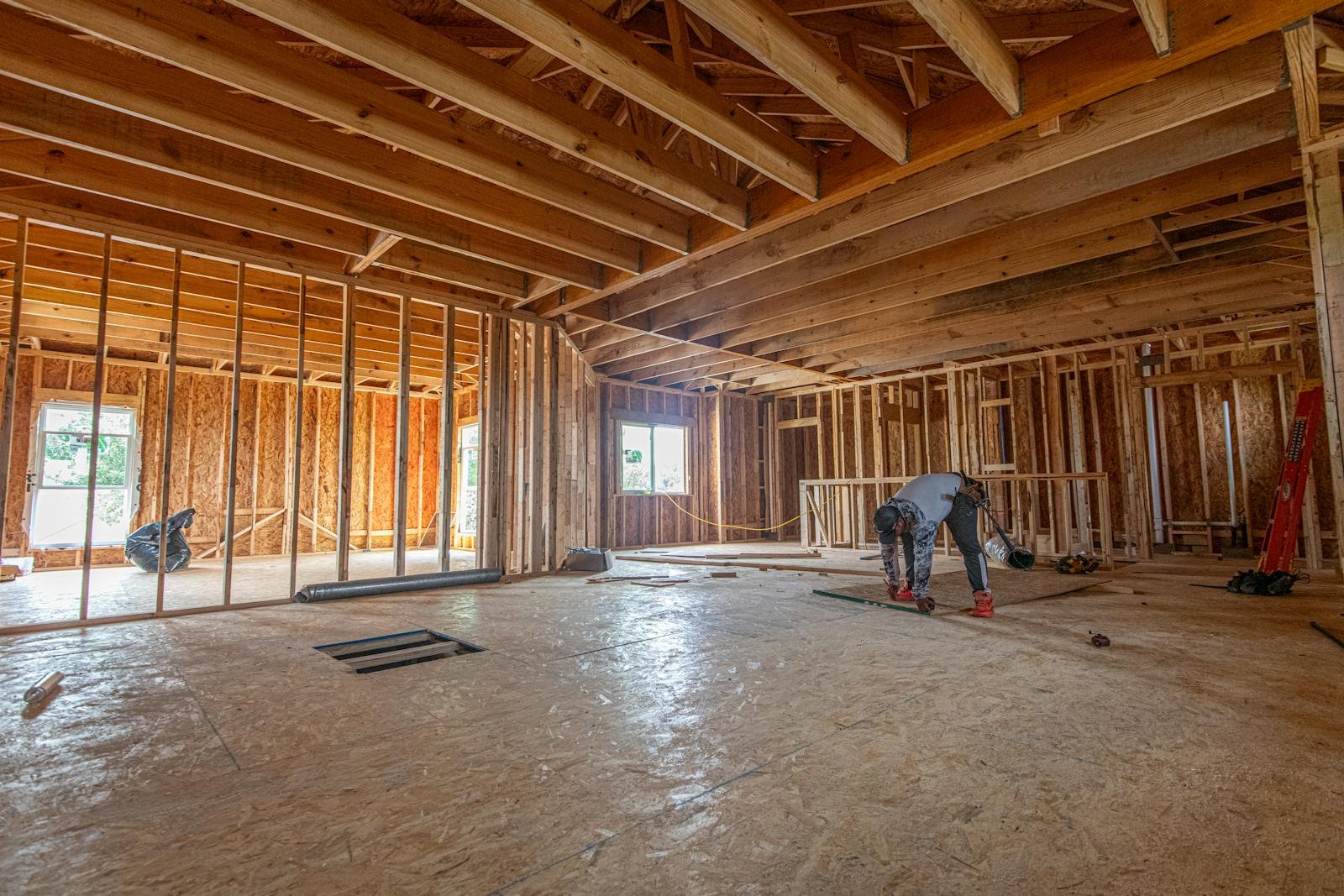 Builders clean for new build in Manchester