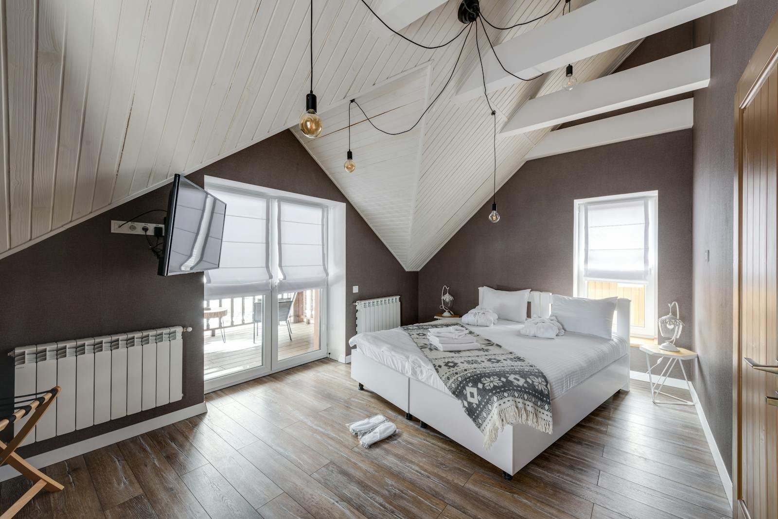 Bright modern bedroom for holiday let turnover Manchester