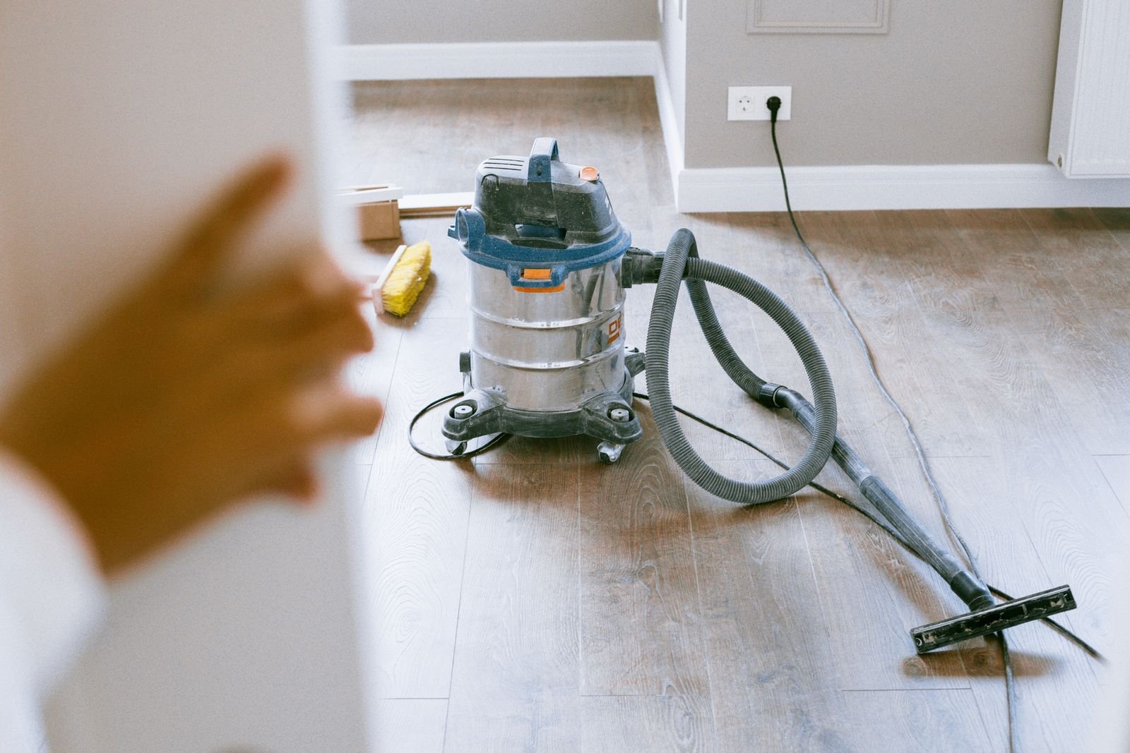 Builders clean for new build in Manchester