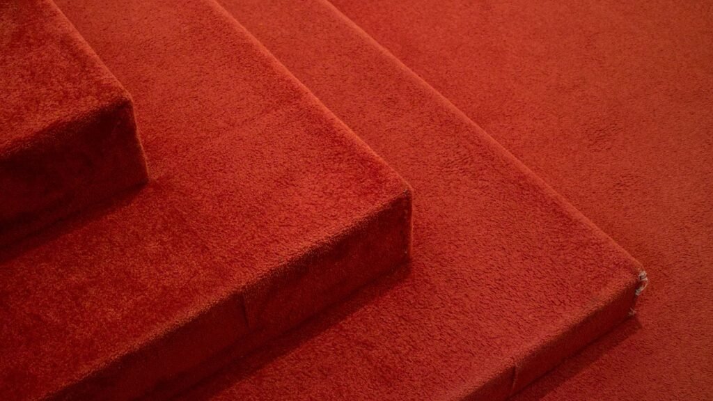 Clean carpeted stairs