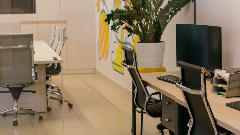 Clean modern office workspace